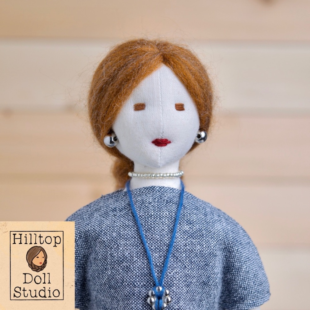 Fabric Doll "Clara" Handcrafted Textile Cloth Heirloom Primitive Doll